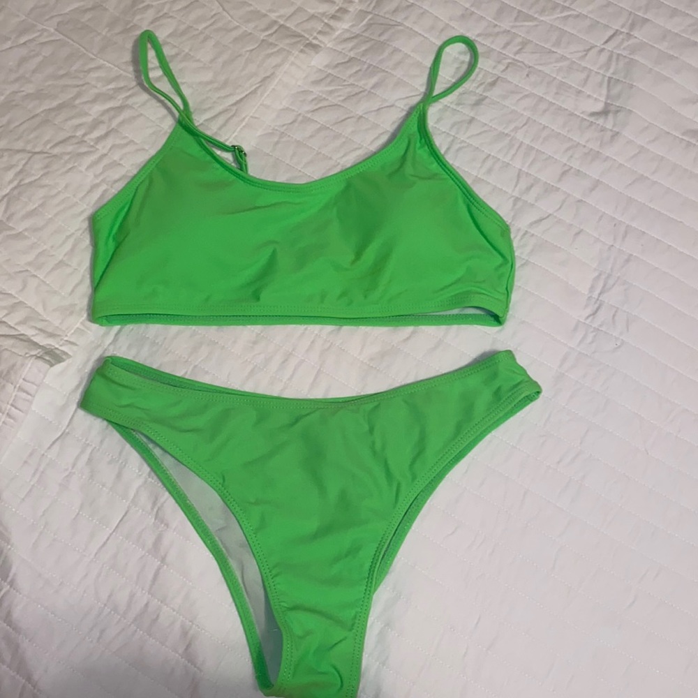 Bright green bikini set